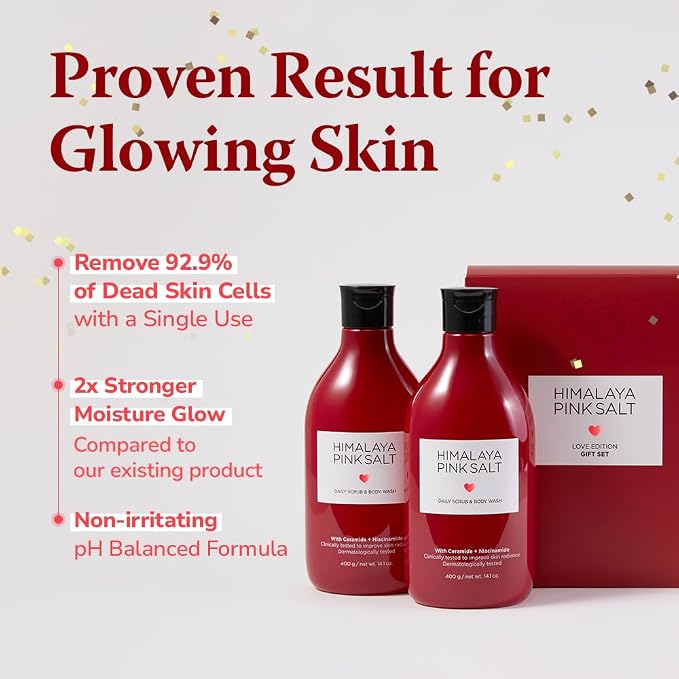 HIMALAYA PINKSALT Daily Scrub Body Wash Love Edition Gift Set – Exfoliating - Image 2