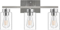 PARTPHONER 3-Light Bathroom Light Fixtures, Brushed Nickel Vanity Light by PARTPHONER