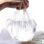 100PCS Disposable Shower Caps, Plastic Clear Hair Cap Large Thick Waterproof - Image 4