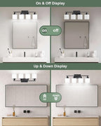 Sailstar Vanity Light Fixtures, Matte Black, Over Mirror, Modern Bathroom Light - Image 3