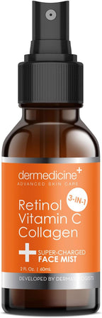 3 in 1 Super-Charged Anti-Aging Face Mist w/Retinol, Vitamin C + Collagen | by Dermedicine