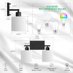 Bathroom Light Fixtures Over Mirror, Anti-Rust Matte Black Vanity Lights 15 Mid - Image 3