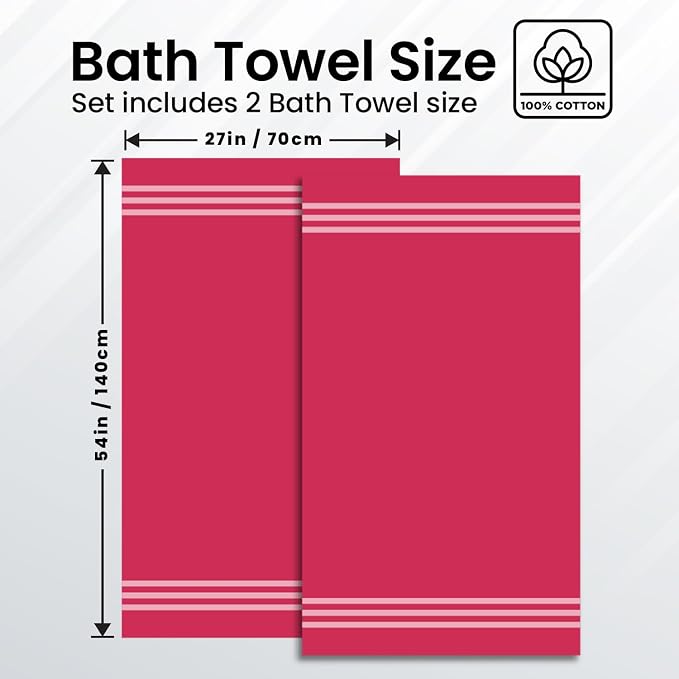 Infinitee Xclusives 100% Cotton Luxury Bath Towels Set of 2 - Image 3