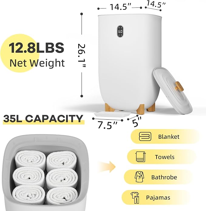 Towel Warmers for Bathrooms, 35 Liter Portable Electric Towel Heater - Image 2