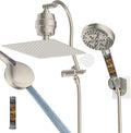 Hibbent All Metal 12'' Filtered Rainfall Shower Head Combo, High Pressure by Hibbent