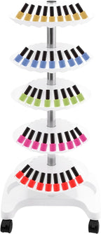 Nail Polish Trolley Organizer, 5 Tiers 360° Rotating Tray Nail Polish Spinning by AngelcityCC