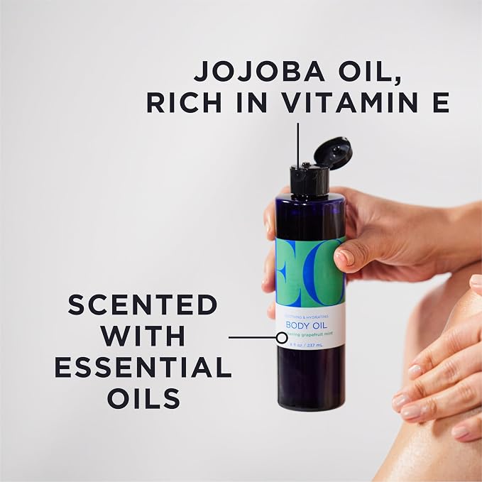 EO Body Oil Grapefruit Mint 8 oz Pack of 1, Nourishes Skin, Contains Vitamin E - Image 4