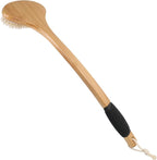 OWIIZI Back Scrub Brush for Shower, Stiff Boar Bristles Bamboo Curved Long by OWIIZI