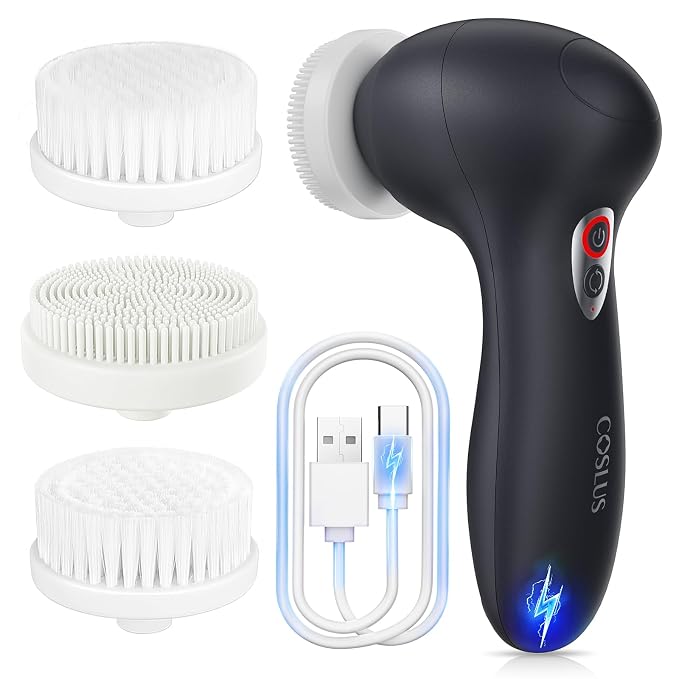 COSLUS FBX04 Facial Cleansing Brush Face Scrubber: 3 in 1 Bi-Directional by COSLUS