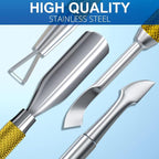 2PCS Metal Mineral Gold Cuticle Pusher and Cutter Remover Salon Quality - Image 6
