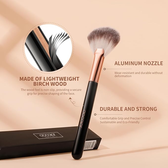docolor Highlighter Brush Fan Brush Blush Brush Setting Makeup Brush Face - Image 4
