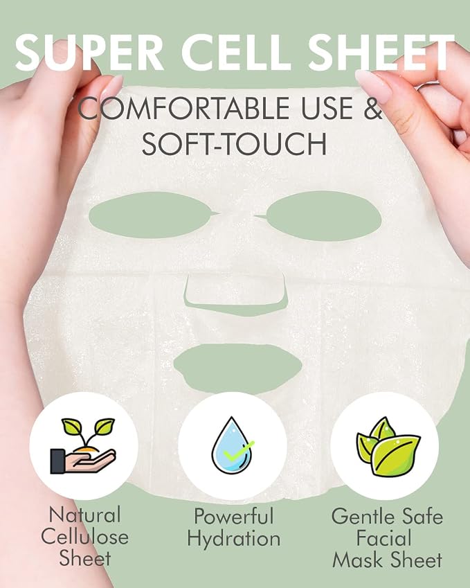 DERMAL Super Food Face Masks Skincare- 12 Pack Facial Sheet Mask - Image 4