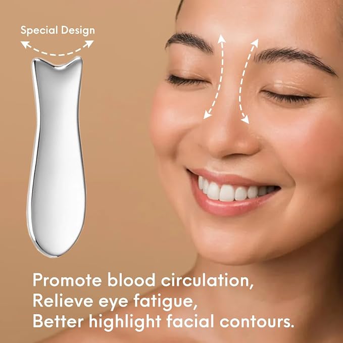 Stainless Steel Gua Sha Facial Tools 3 in 1 - Image 6