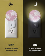 Night Lights Auto Sensor Tropical Palm Trees Night Light Peach Pink Linen - Image 6