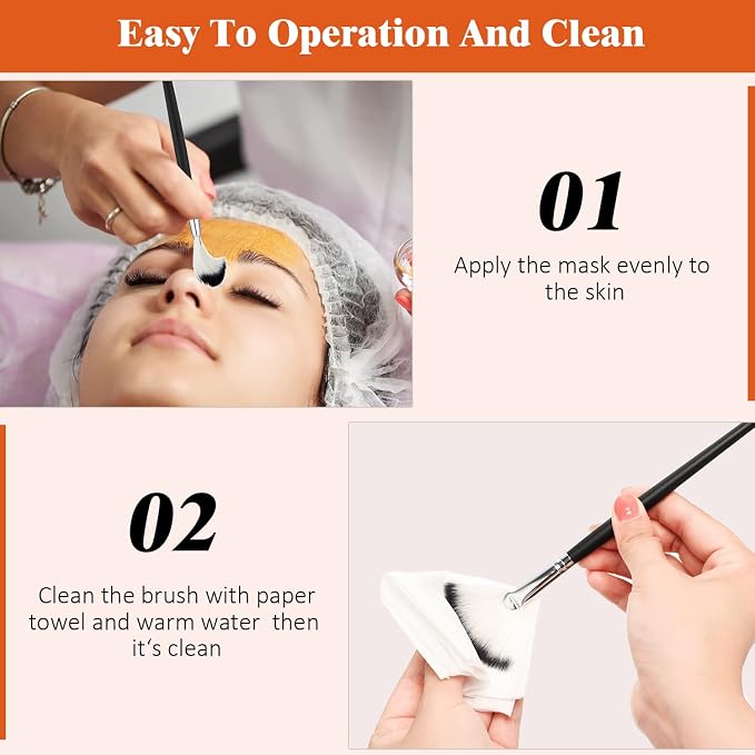 9 Pieces Facial Fan Mask Brushes, Soft Facial Applicator Brushes Tools - Image 4