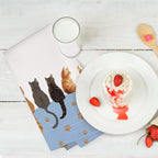 2PCS Cute Cat Kitchen Towels, Cats Paw Print Themed Gifts Reusable Absorbent - Image 6