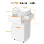 OmySalon Salon Cart with Wheels, 3-Tier Rolling Hair Styling Station, 2 Drawers - Image 5