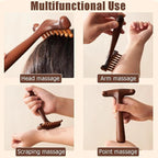 OULIGET Wood Gua Sha Massage Tools Set, Scraping Scalp Comb, Scraping Natural - Image 6
