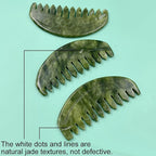 Gua Sha Comb, Natural Guasha Stone Jade, Head Scalp Caring Massage Comb - Image 7