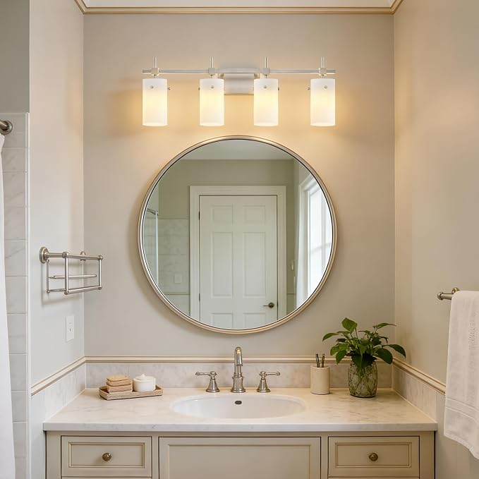 SOLFART 4 Light Bathroom Vanity Lights Over Mirror, Vintage Bathroom Lighting - Image 4