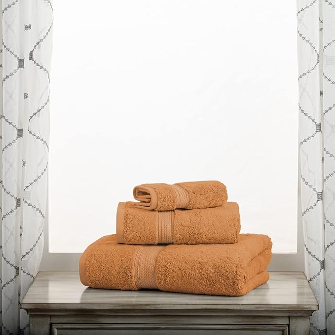 SUPERIOR Egyptian Cotton Pile 3 Piece Towel Set, Includes 1 Bath, 1 Hand - Image 9