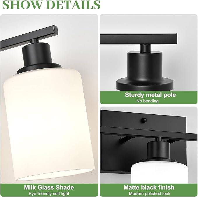 MOKATNG 3-Light Bathroom Light Fixtures, Vanity Light - Image 4