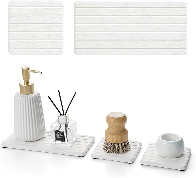Fast Water Absorption Sink Organizer Tray Set, Faucet Splash Guard - Image 8