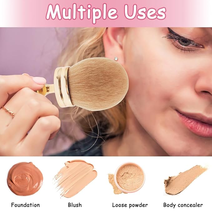 2Pcs Extra Large Body Makeup Brush, YuCool Kabuki Brush - Image 7