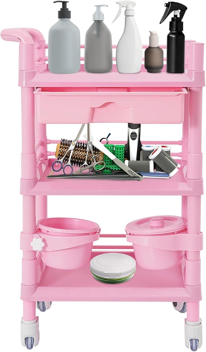 Salon Storage Cart, 3 Tier Rolling Beauty Organizer by MUSESPANI