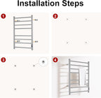 Towel Warmer Bathroom Wall Mounted Drying Rack Plug-in Electric Heated Towel - Image 2