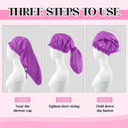 2 Pcs Large Shower Cap for Braids, Extra Long Shower Cap for Women Long Hair & - Image 4