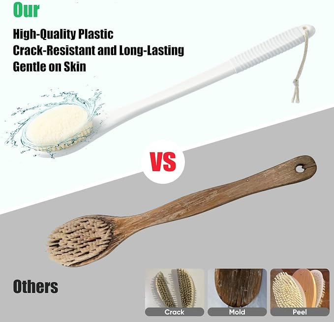 17-Inch Back Scrubber for Shower, Anti-Slip Exfoliating Body Brush for Bath - Image 3
