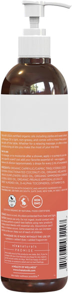 Viva Naturals Organic Massage Oil, 8 fl oz – Non-Greasy, Certified Organic - Image 9
