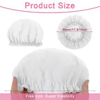 Reusable Shower Caps for Women, Terry Cloth Lined Shower Cap Double Layer - Image 2