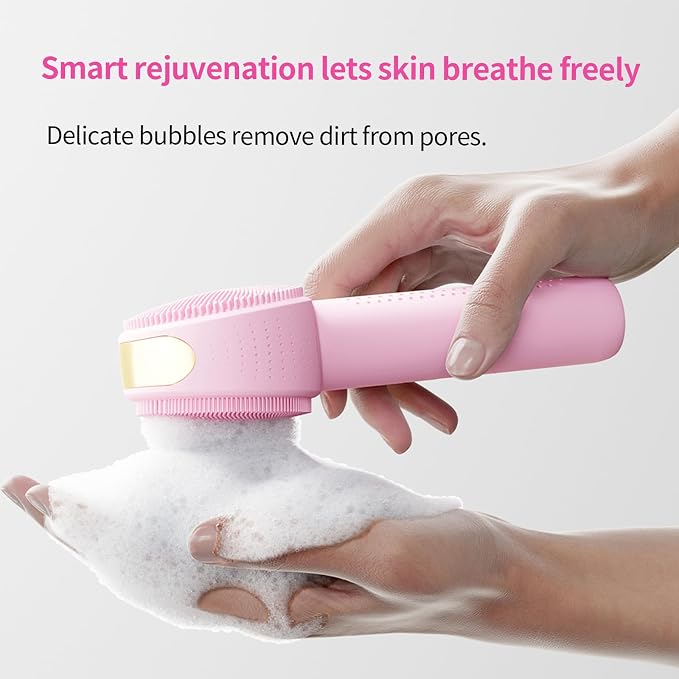 Facial Cleansing Brush Electric – Rechargeable Silicone Face Scrubber, - Image 7