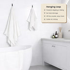SEMAXE 4 Piece White Bath Towel Set - Image 4