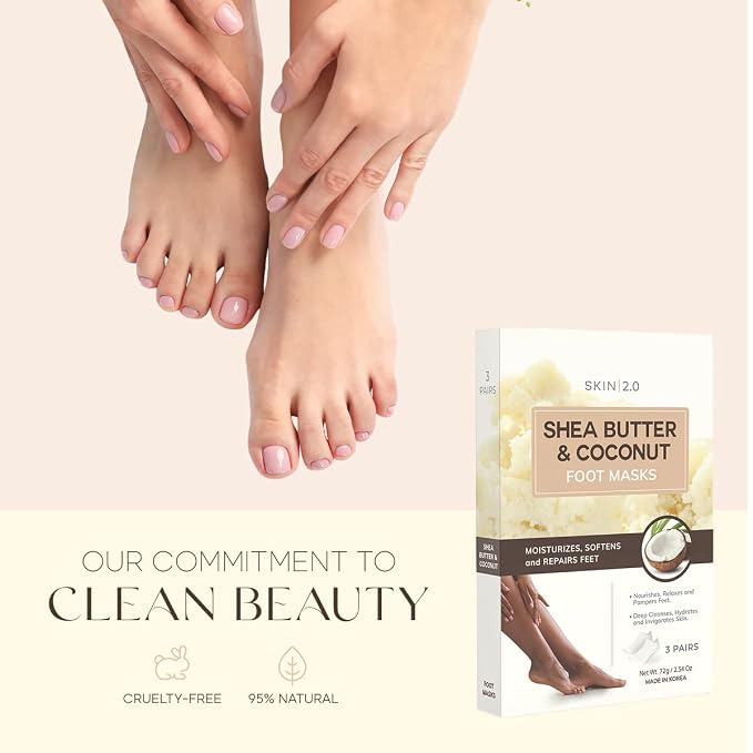 Skin 2.0 Shea Butter & Coconut Foot Masks - Image 3