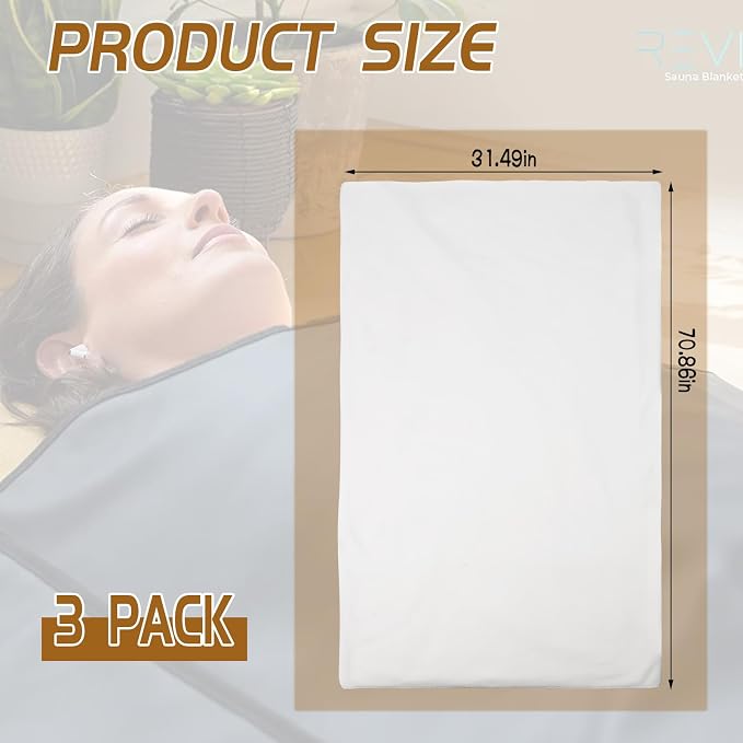 31"x71" Sauna Blanket Insert 3 Pack Machine Washable Blanket Towel Insert Super - Image 2