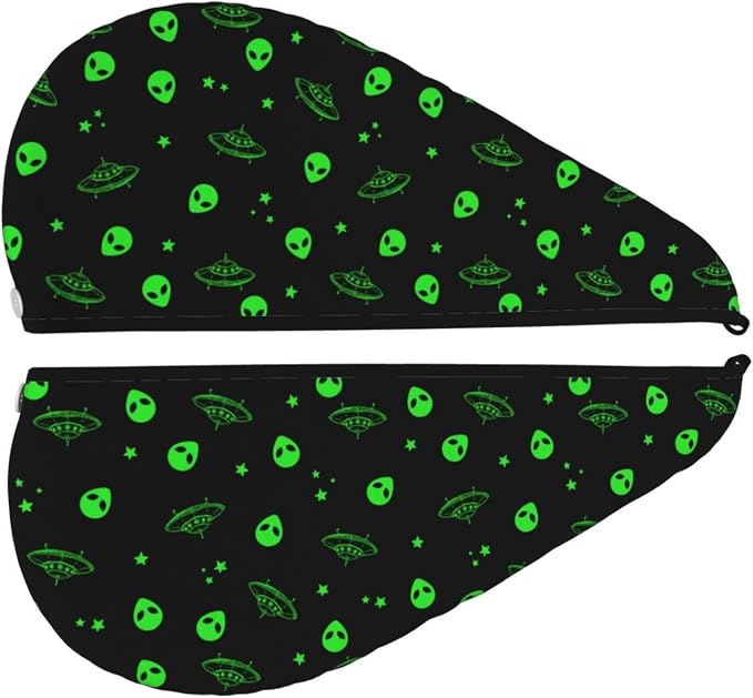 Galaxy Alien Hair Towel Wrap Microfiber Fast Drying Hair Turban - Image 2