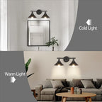 Licperron Black 2-Light Vanity Wall Sconce Lighting, Farmhouse Bathroom Wall - Image 5