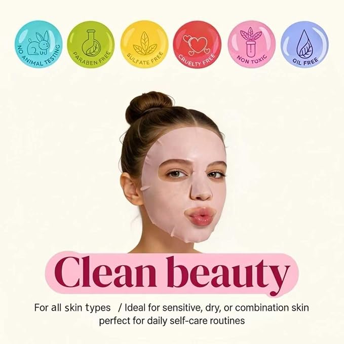 Collagen Face Masks Skincare Bulk, Hydrating Spa Face Mask Beauty - Image 4