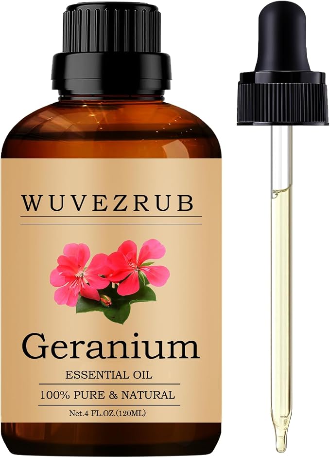 Geranium Essential Oils, 120ML Pure and Natural Essential Oil by WUVEZRUB