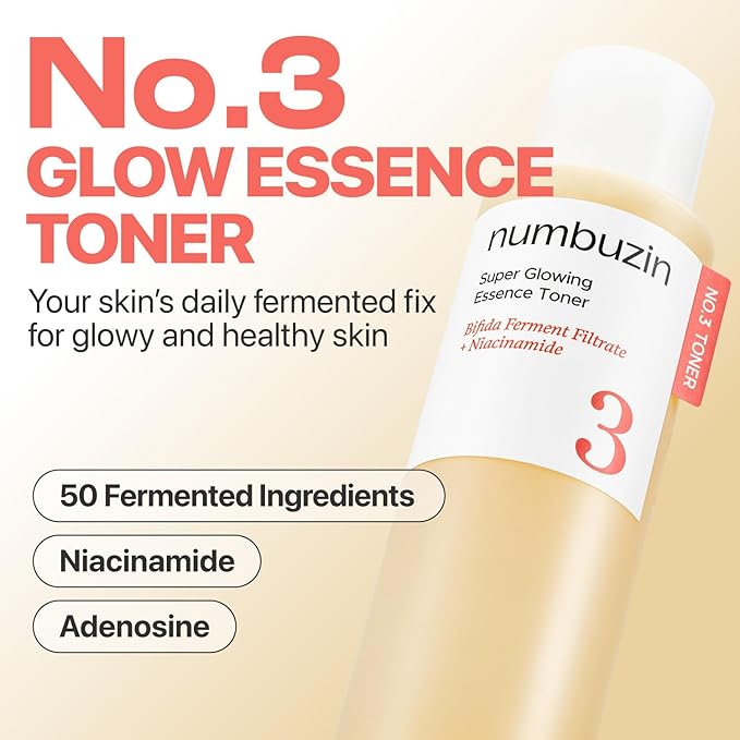 numbuzin No.3 Super Glowing Essence Toner, Jumbo Szie, Fermented Toner - Image 2