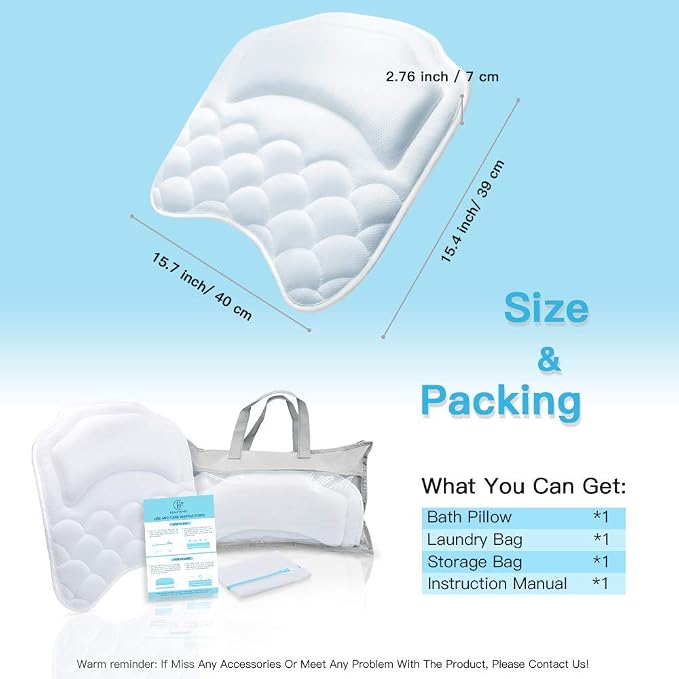 Beautybaby Bathtub Spa Pillow Bath Pillows - Image 7