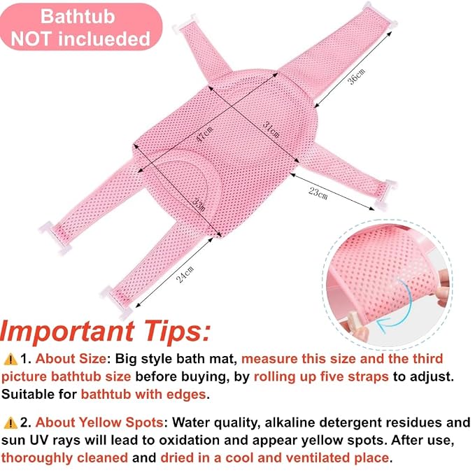 Baby Bath Support Mesh Pad Newborn Bath Tub Seat Net Non-Slip Baby Tub Mat - Image 2
