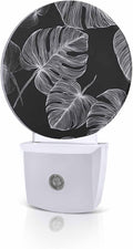 Night Lights Auto Sensor Black Palm Leaves Night Light Summer Tropical Branches by Home+L6