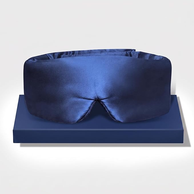 Silk Sleep Mask for Side Sleepers, 100% 22 Momme Mulberry Silk, Full Coverage by FACEMOON