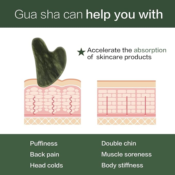 Gua Sha Facial Tools, Jade Guasha Tool - Image 5