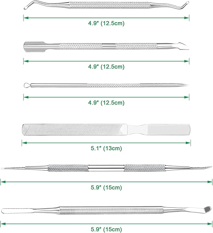 6-Pack Ingrown Toenail File and Lifters, Professional Surgical Stainless Steel - Image 2