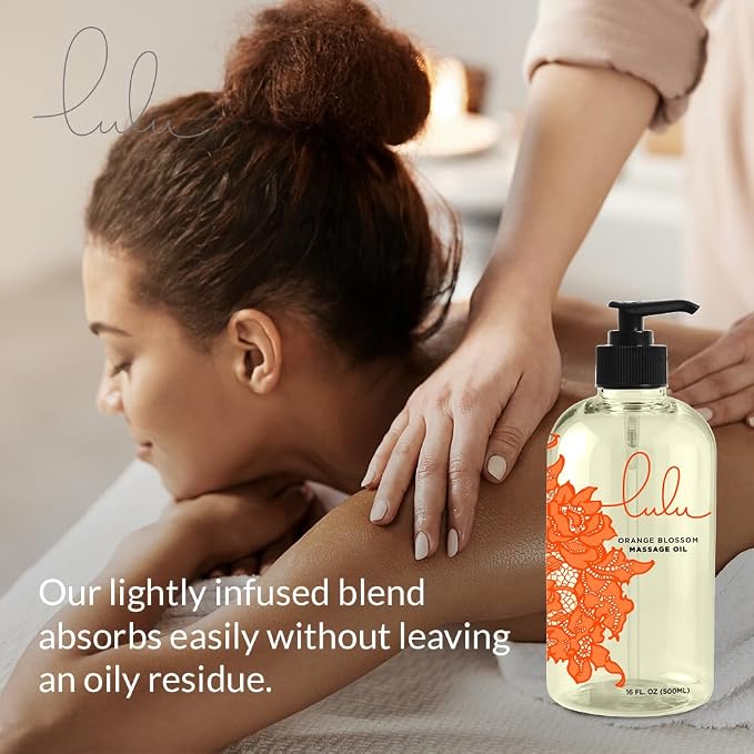 Lulu Orange Blossom Massage Oil, Sweet Almond, Jojoba & Macadamia Oils - Image 4